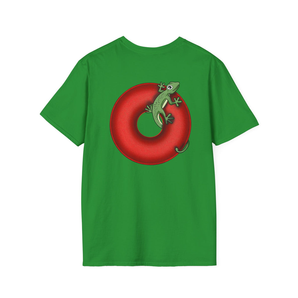 Classic Donut Tee - Unisex Soft-Style - "Practically Extinct Tee Shirt" - plump vivid red donut - variant 1