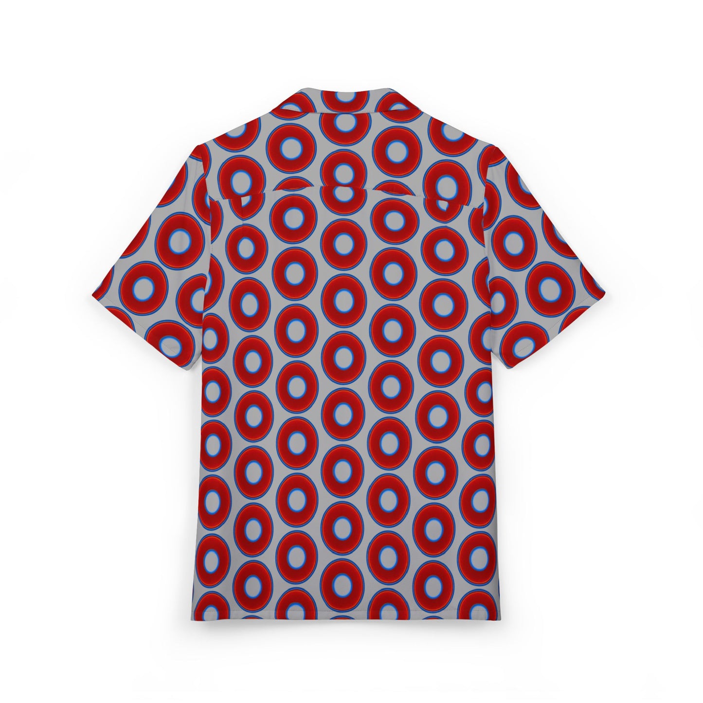 Wilson's 'Epic Hawaiian-Punch' Shirt - vivid red donut print w/light gray background [unisex]
