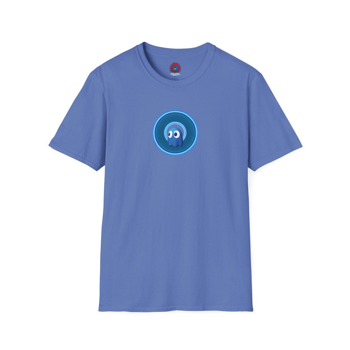 Classic Donut Tee - Unisex Soft-Style - "The Story of the Donut - a Ghostly Good Time" - variant 2 - blue/light blue rustic donut
