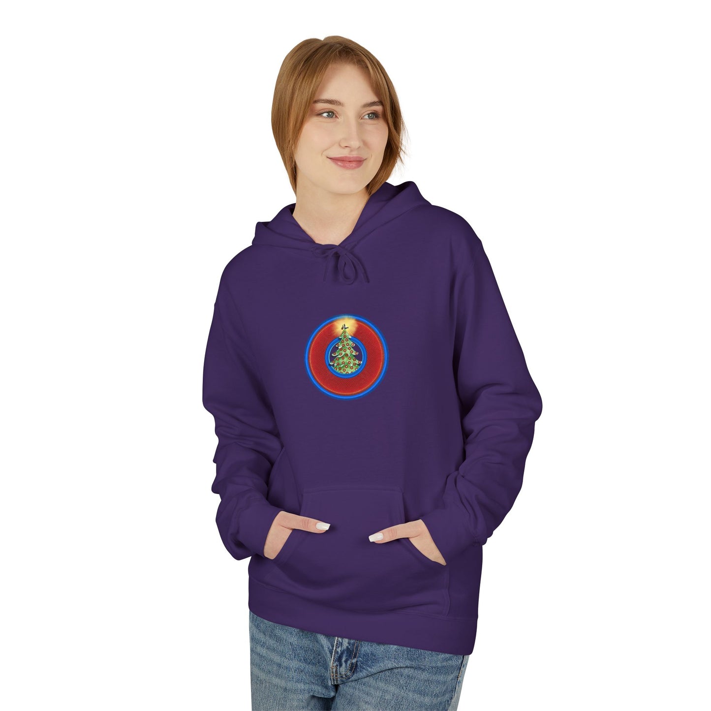 Fleece Harry Hoodies [Midweight Soft-style] - "It's Always Phishmas in Philly" - red rustic donut