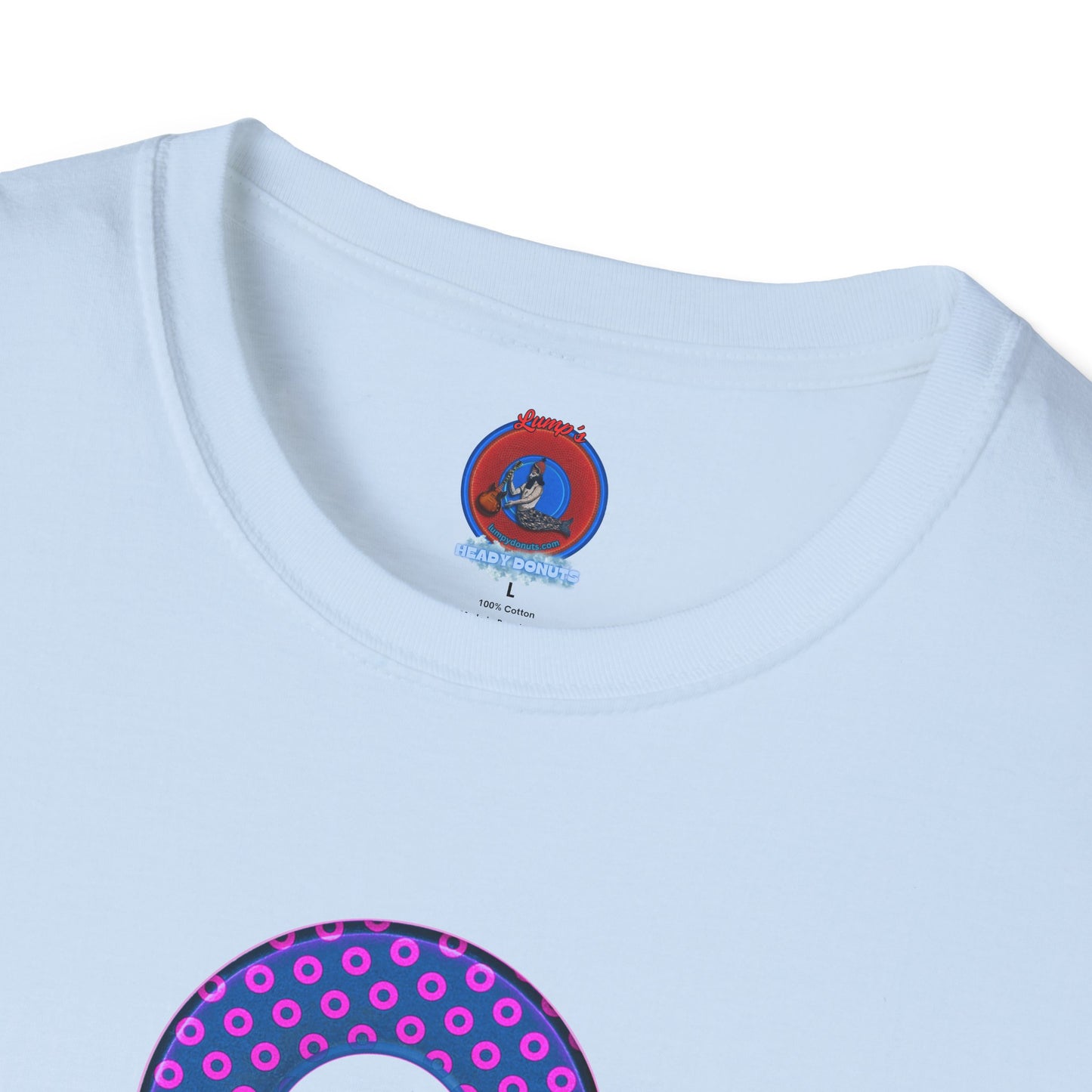 Plain Donuts/Unisex Soft-Style - "Plain Electric Paradoxical Donuts" - pink/dark blue donuts