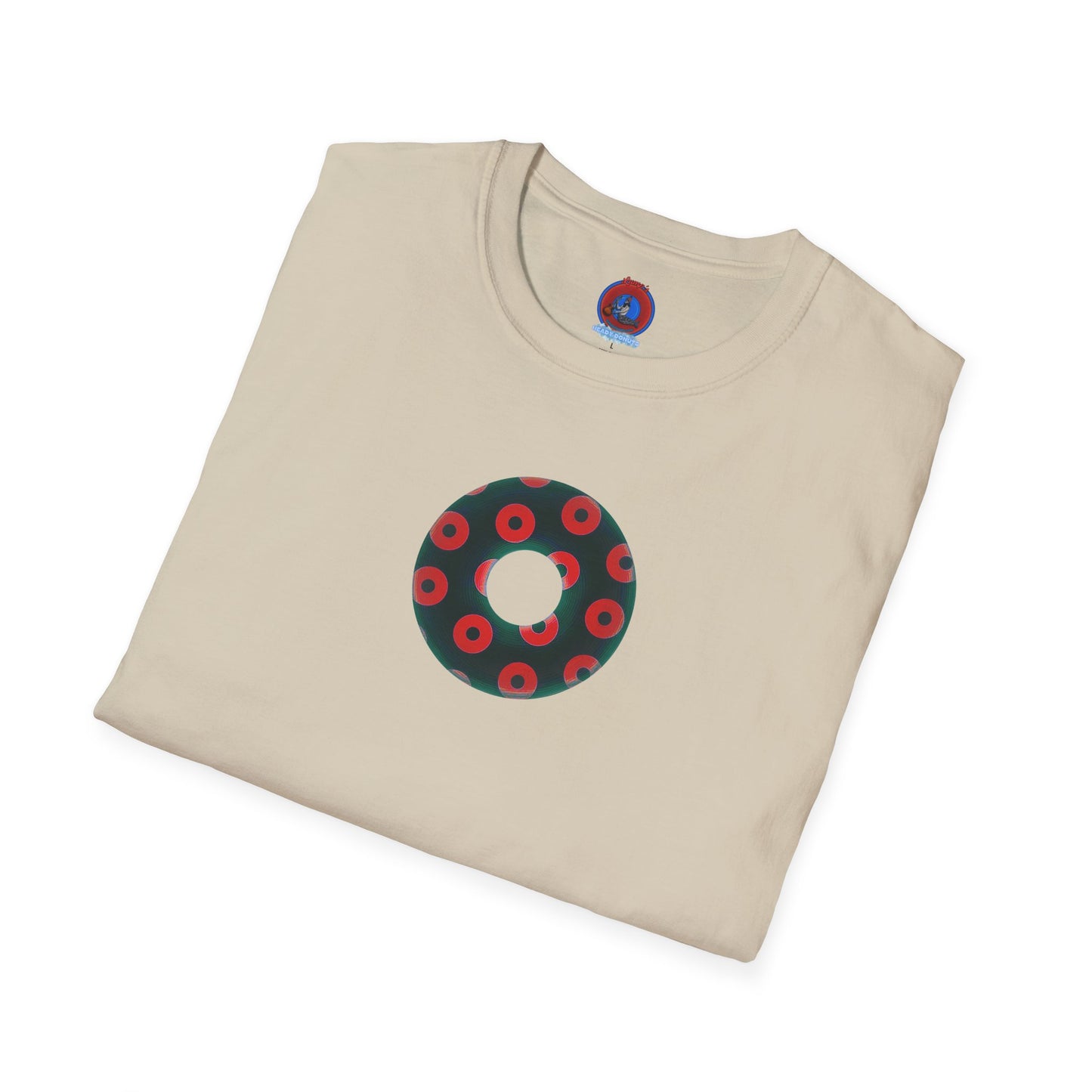 Plain Donuts/Unisex Soft-Style - "Plain Blimpy Paradoxical Donuts" - dark green/red donuts