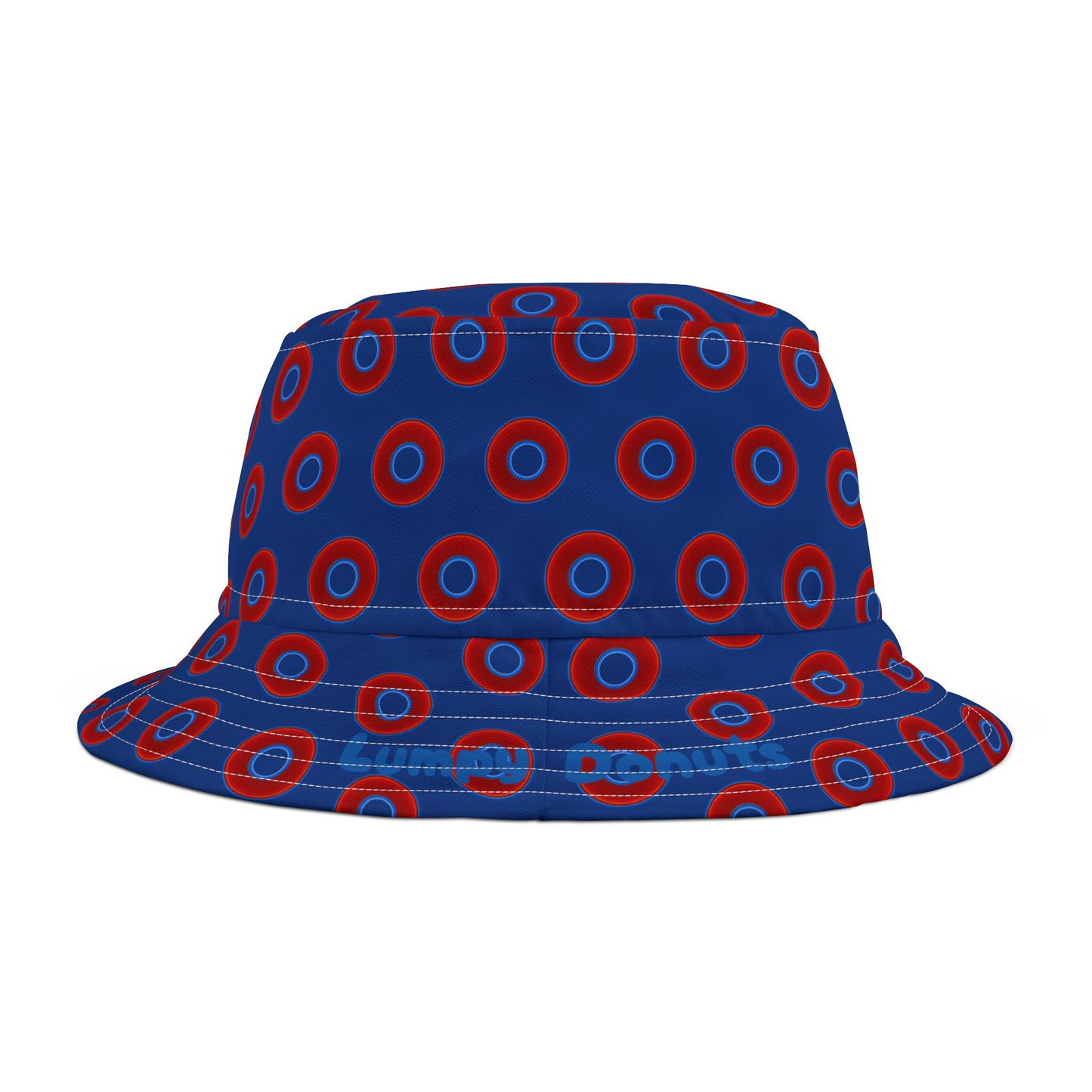 Phishermen's Cap - "Traditional Donut Print" - red/blue vivid donuts