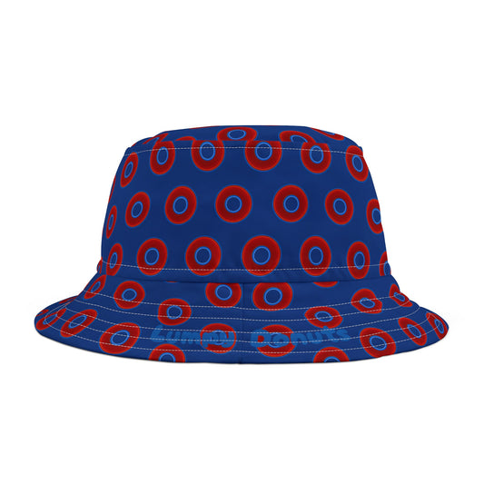 Phishermen's Cap - "Traditional Donut Print" - red/blue vivid donuts