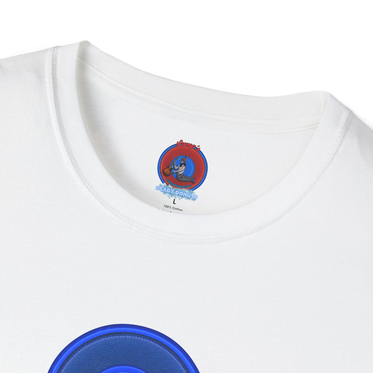 Classic Donut Tee - Unisex Soft-Style - "Cats: The Donut" - rustic blue/blue donut - variant 2