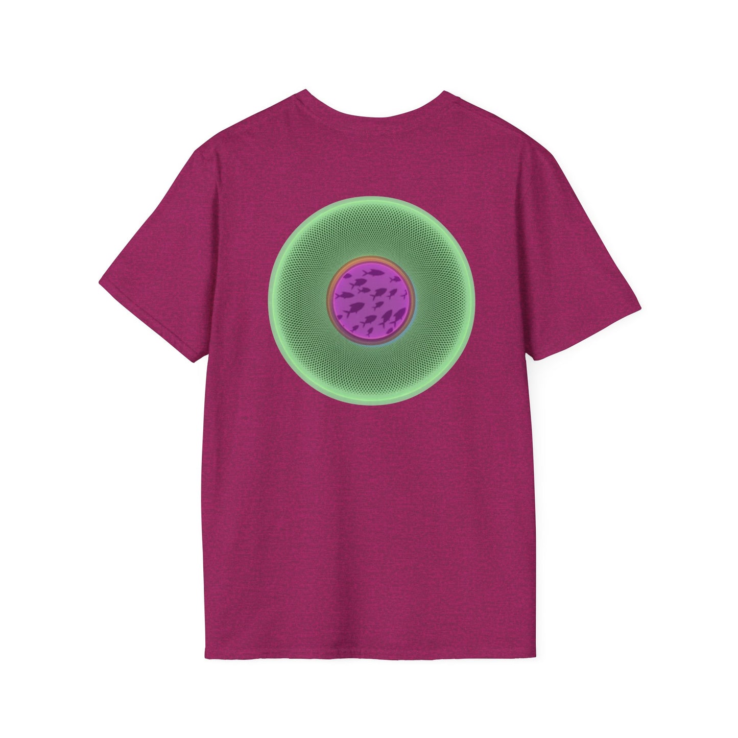 Classic Donut Tee - Unisex Soft-Style - "Swimming By" - variant 1 - series 1.0 - florescent green donut