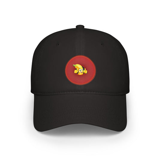 Lumpy Donut Baseball Cap - "This Donut Hat is Bananas" - variant 6 - vivid red donut w/