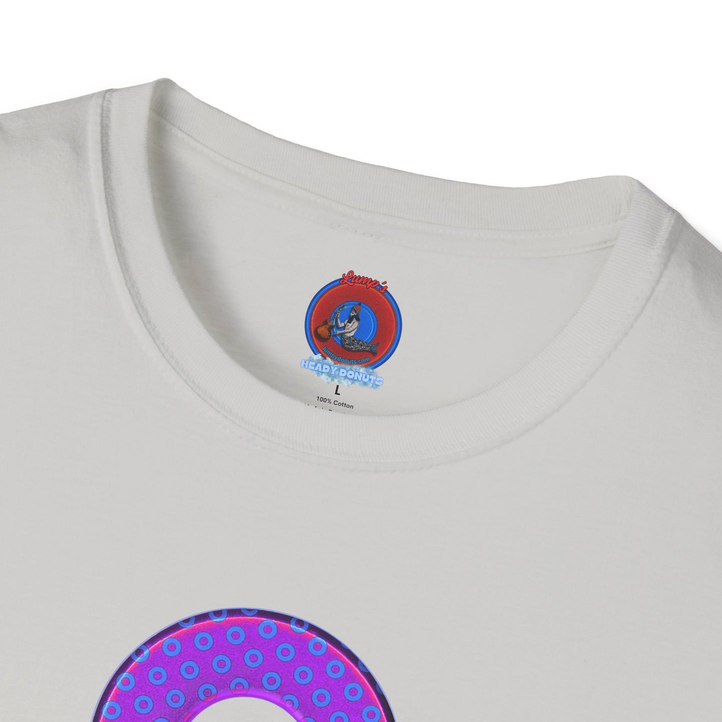 Plain Donuts/Unisex Soft-Style - "Plain Electric Paradoxical Donuts" - bright purple/blue donuts