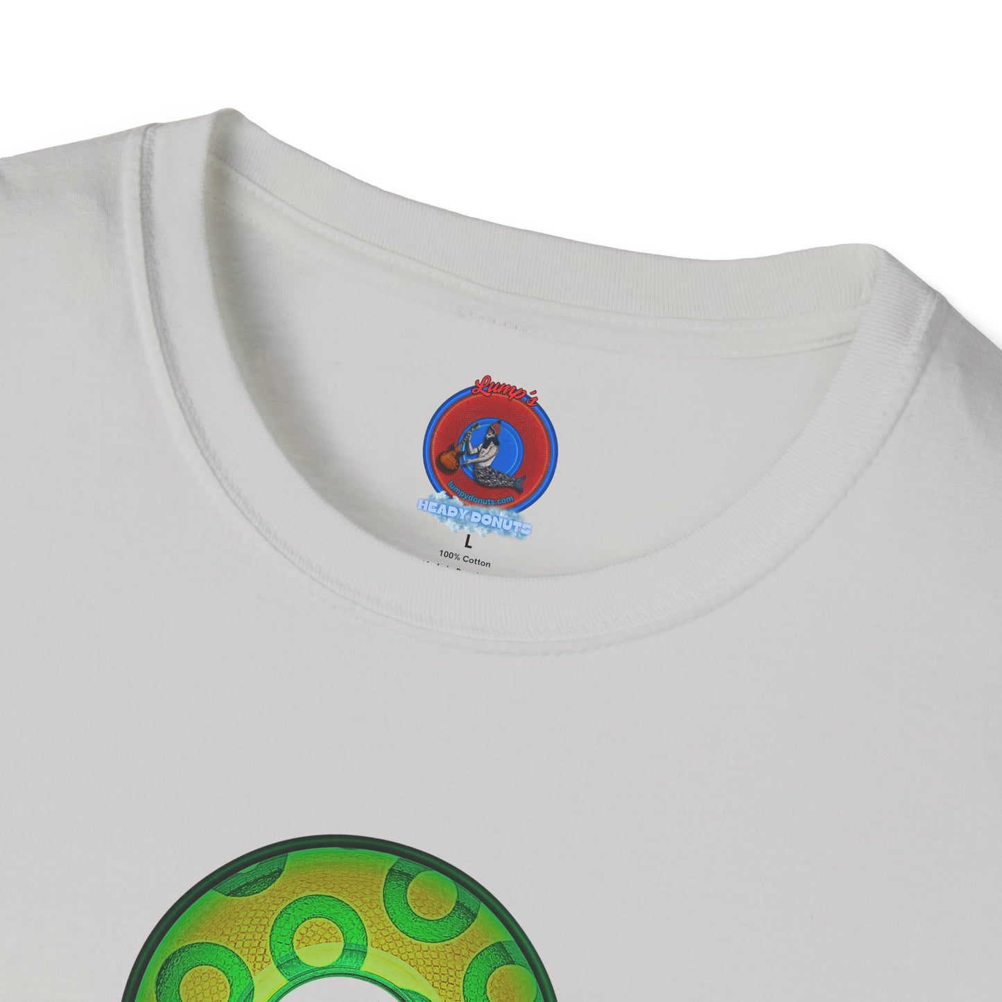 Plain Donuts/Unisex Soft-Style - "Plain Rustic Paradoxical Donuts" - gold/light green donuts