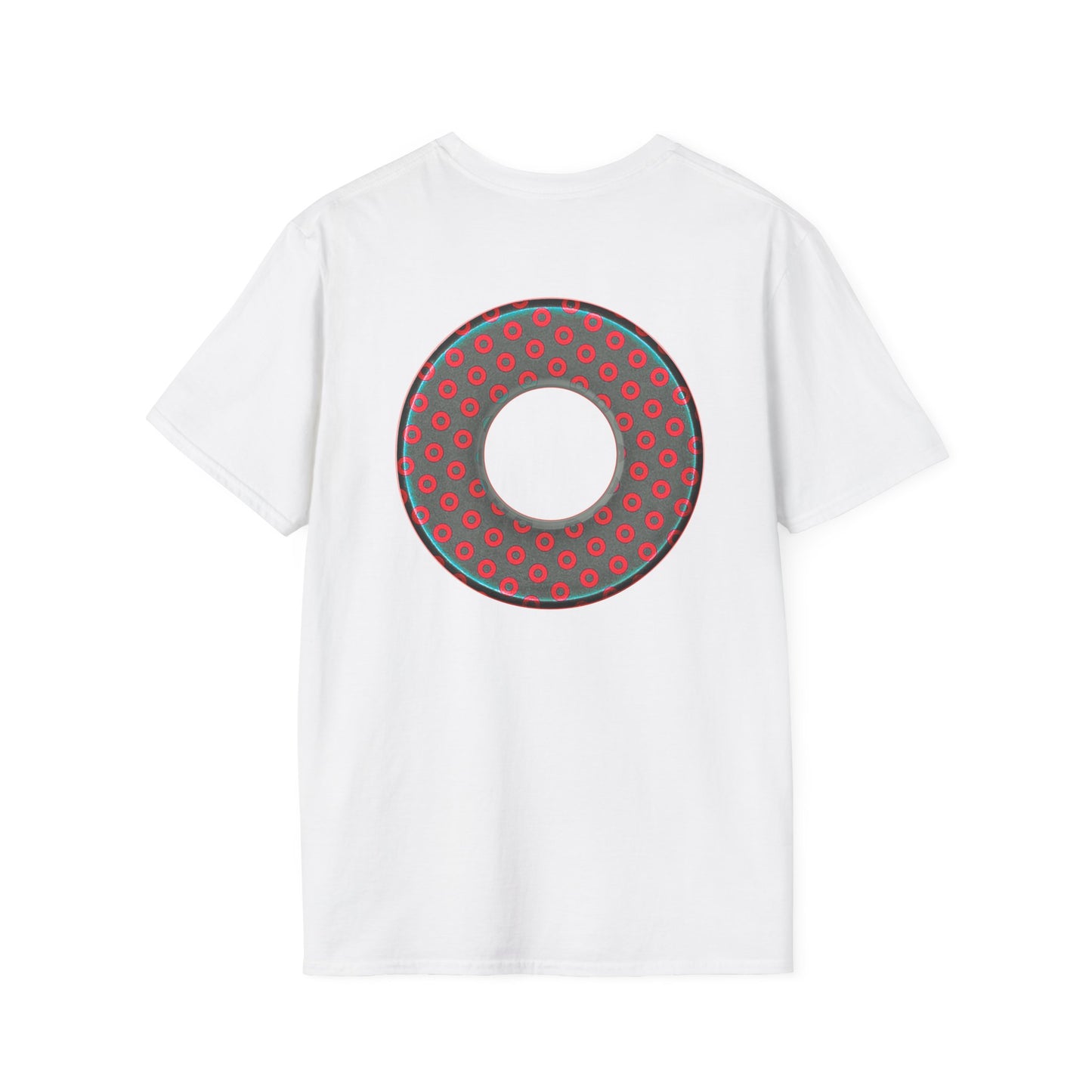 Plain Donuts/Unisex Soft-Style - "Plain Electric Paradoxical Donuts" - dark teal/red donuts