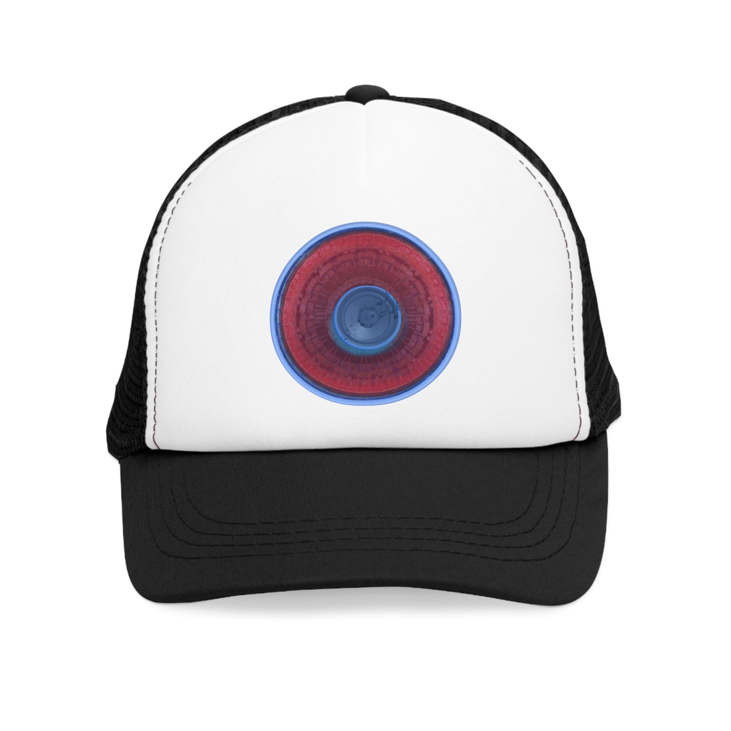 Lumpy Trucker Hat - "Fresh Tube Donuts" - red/blue donut