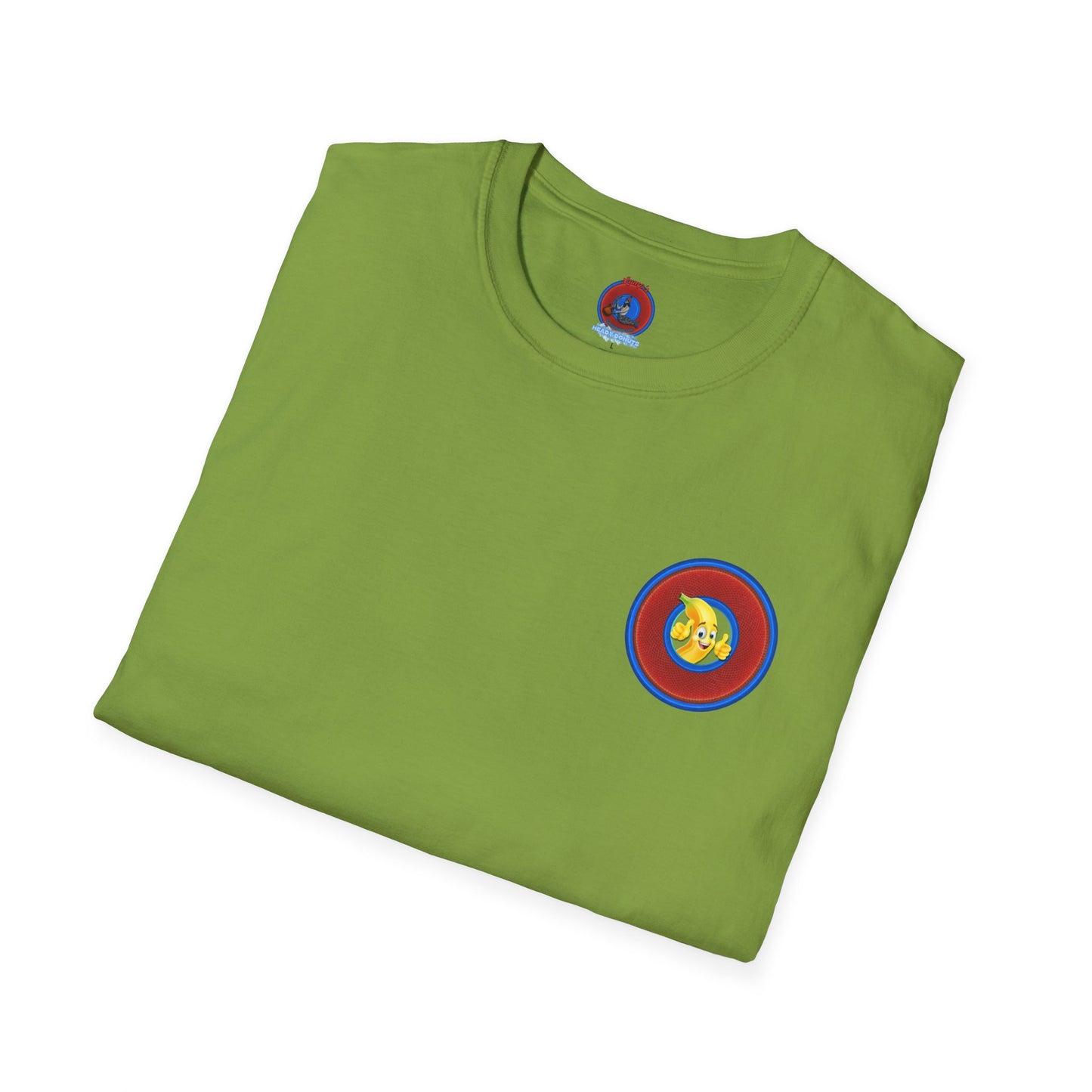 Classic Donut Tee - Unisex Soft-Style - "Dis sheet, it's bananas!" - series 1.0 - variant 6 - traditional red/blue donut