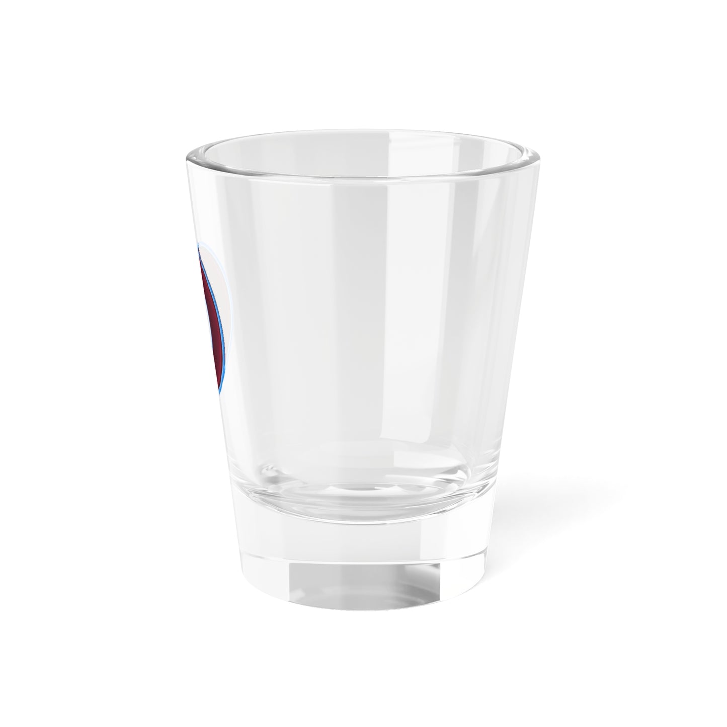 Bad Fishy Too - "Plain Vivid Burgundy/Light Blue Donut" - Shot Glass, 1.5oz