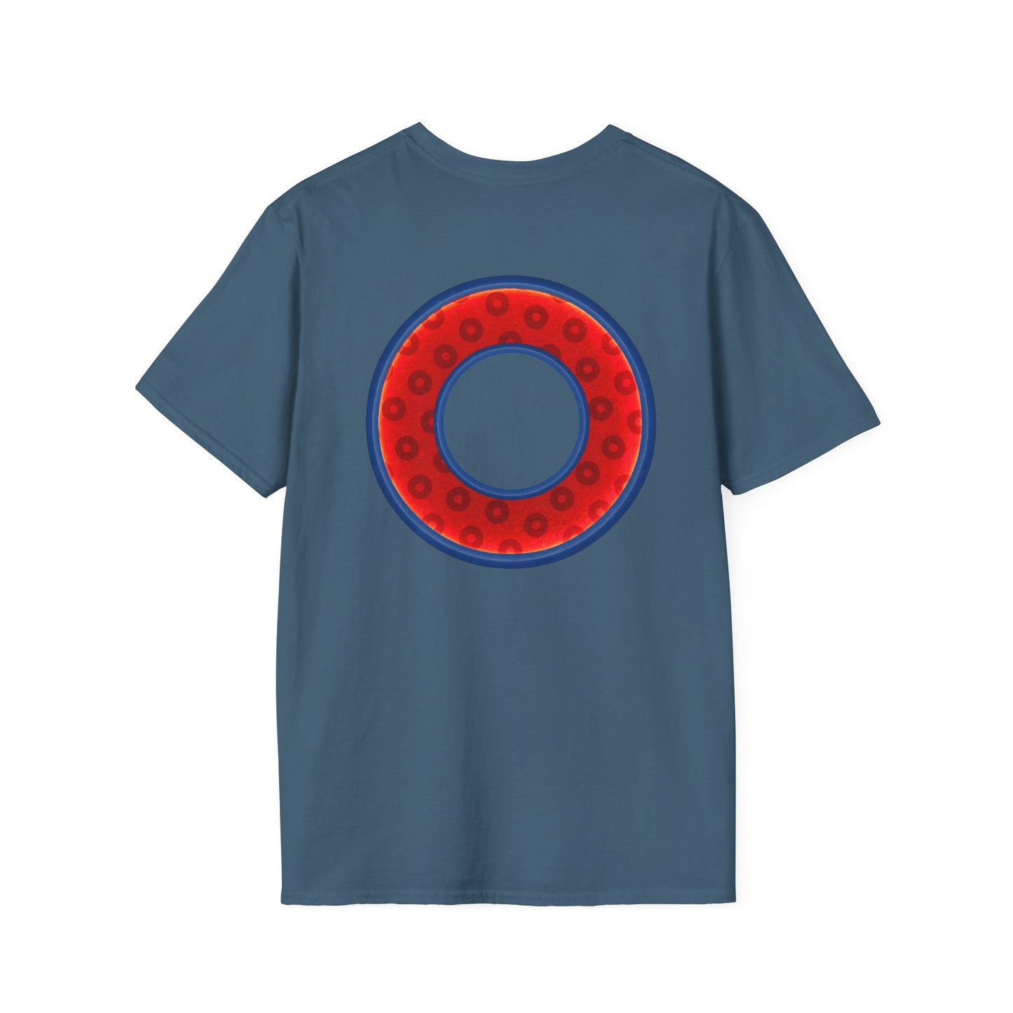 Plain Donuts/Unisex Soft-Style - "Plain Wide Mouthed Paradoxical Donuts" - red/dark blue donuts