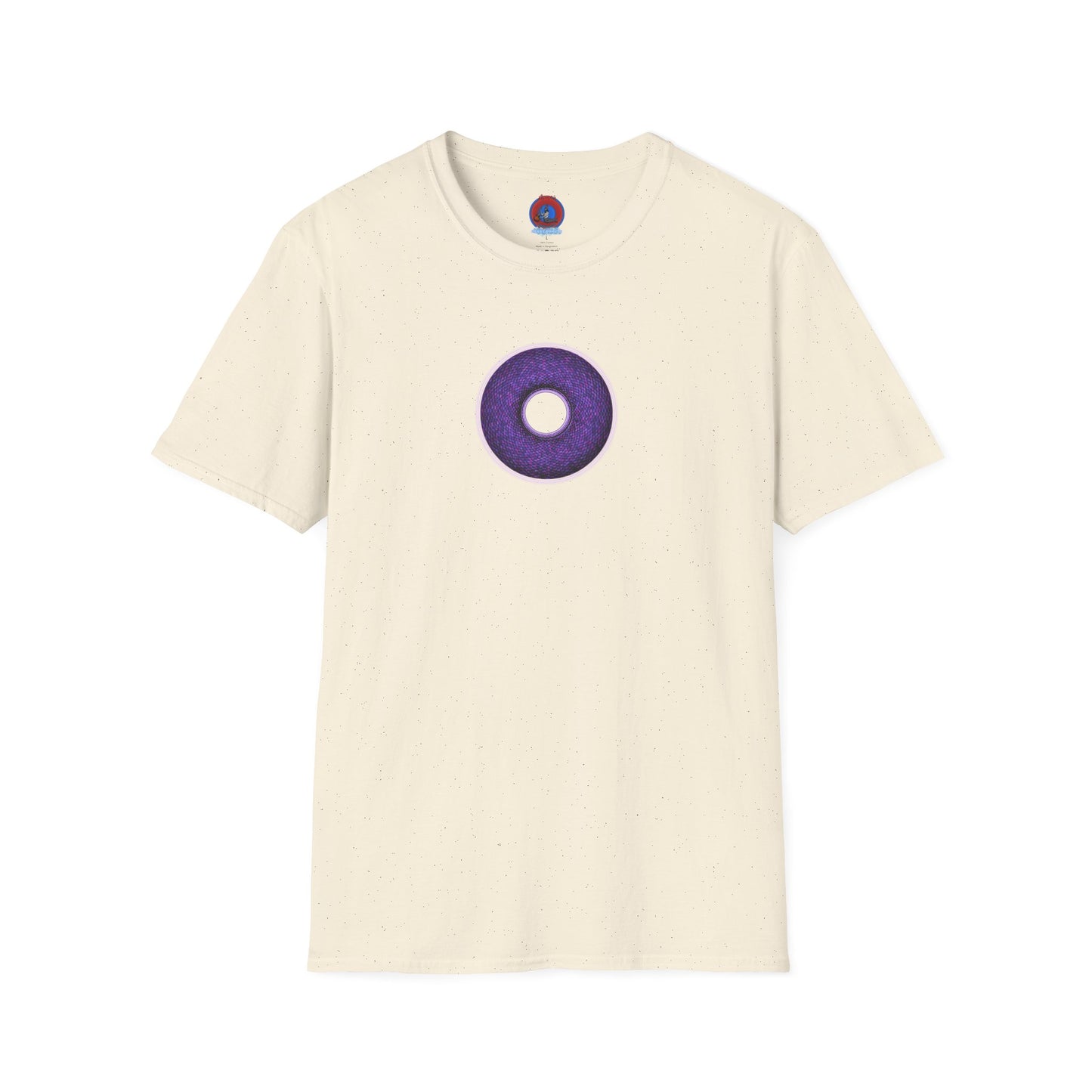 Classic Donut Tee - Unisex Soft-Style - "Plain Pixilated Donut' - purple/light purple pixilated afterglow donut