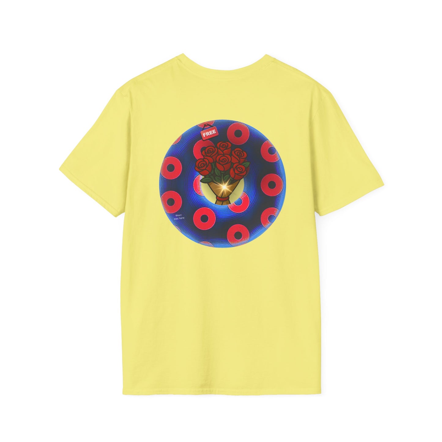 Classic Donut Tee - Unisex Soft-Style - "Donuts of Phreedom" - red/blue paradoxical blimpy donut