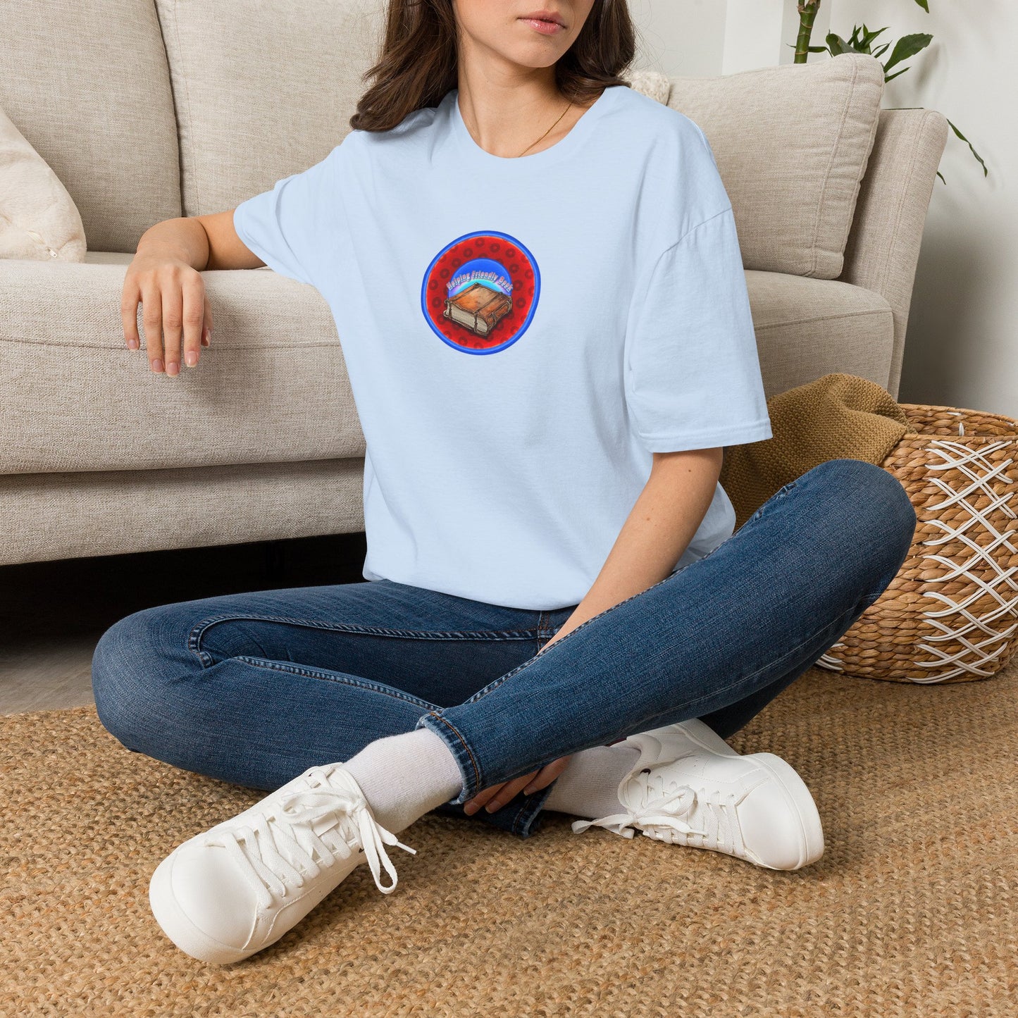Classic Donut Tee - Unisex Soft-Style - "Read the F'ing Donut" - red/blue paradoxical donut - variant 2