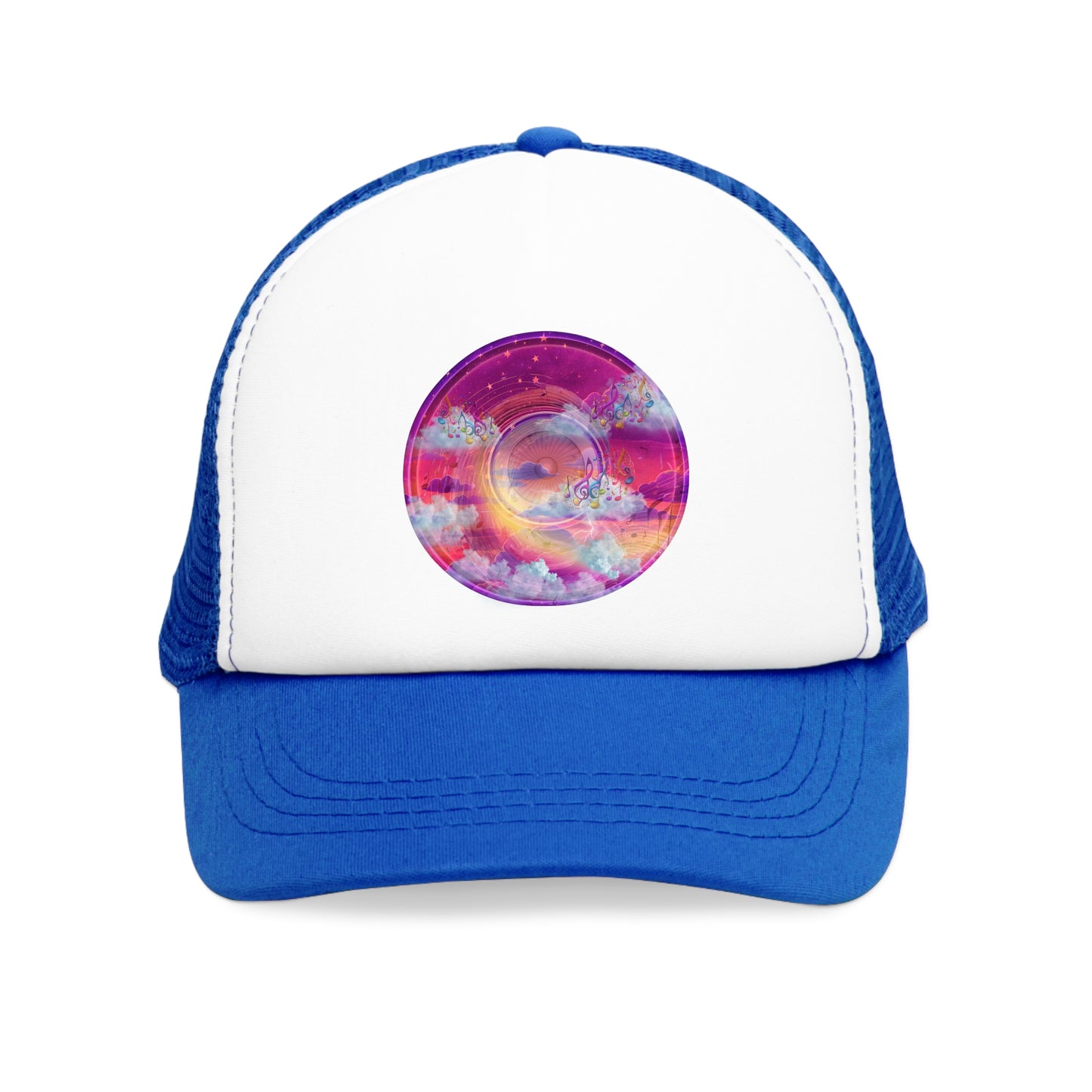 Lumpy Trucker Hat - "Conjurers of Donuts" - purplish/magenta donut