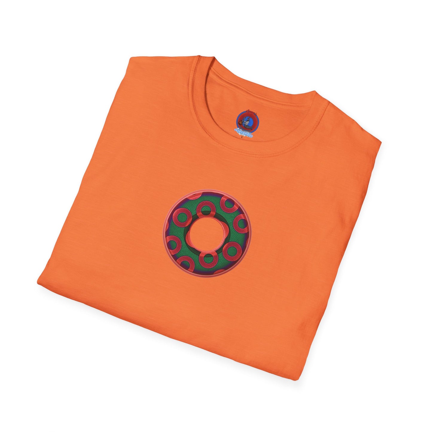 Plain Donuts/Unisex Soft-Style - "Plain Rustic Paradoxical Donuts" - green/red donuts