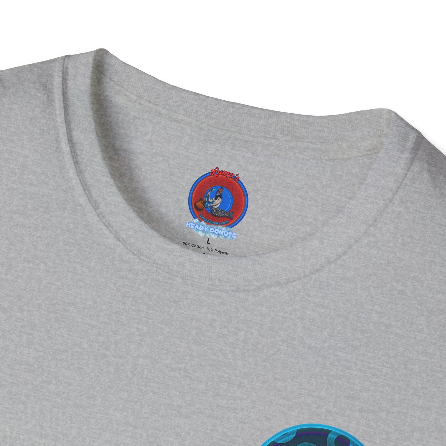 Classic Donut Tee - Unisex Soft-Style - "Wooked Cream - YEMSG Donut " - blue/teal rustic paradox donut - variant 7