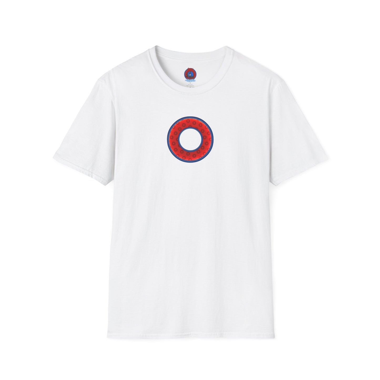 Plain Donuts/Unisex Soft-Style - "Plain Wide Mouthed Paradoxical Donuts" - red/dark blue donuts