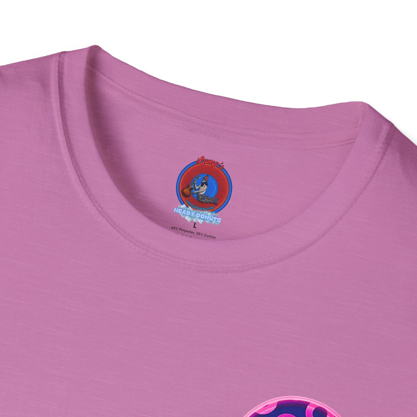 Classic Donut Tee - Unisex Soft-Style - "Wooked Cream - YEMSG Donut " -blue/pink rustic paradox donut - variant 5