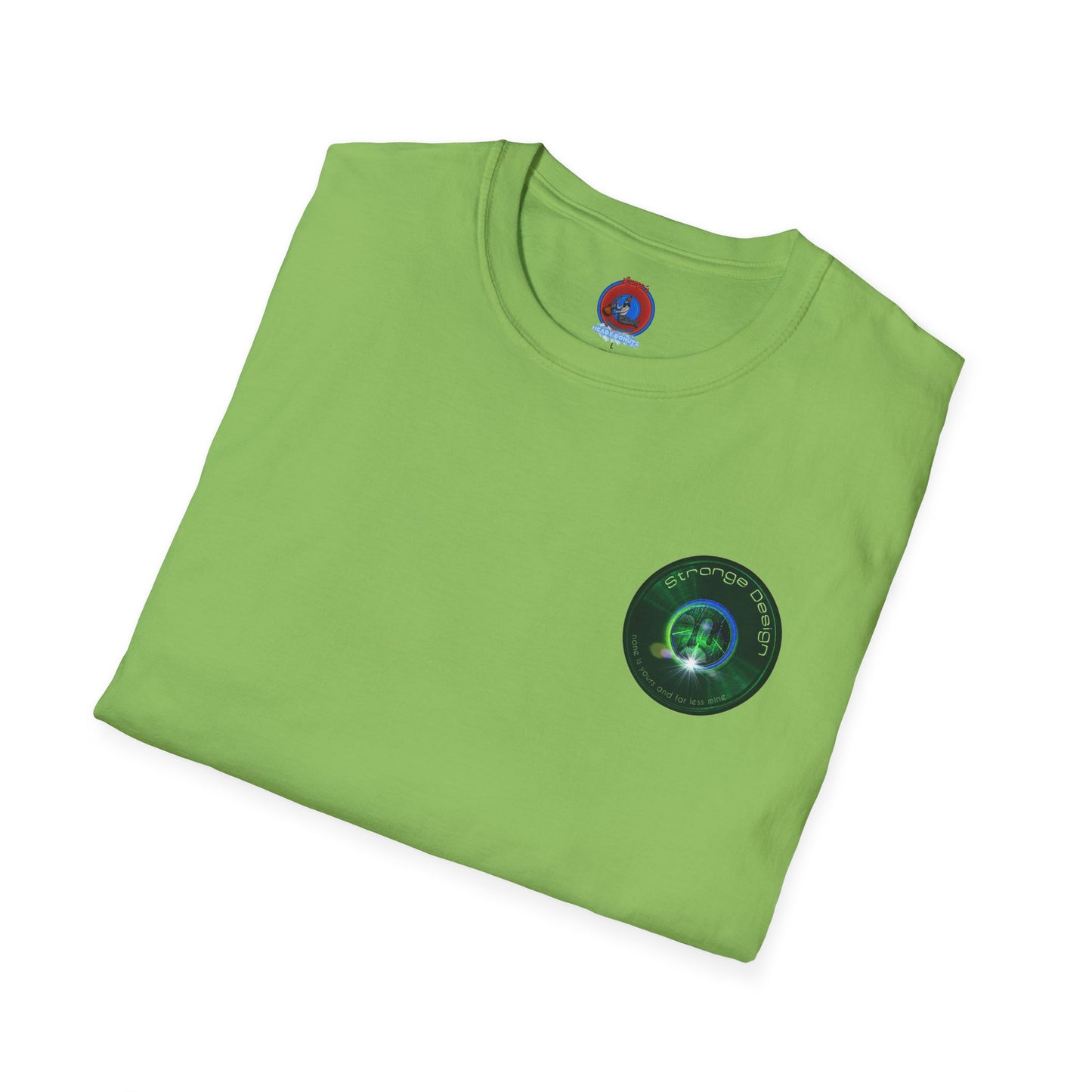 Classic Donut Tee - Unisex Soft-Style - "The Strangely Designed Donut Tee" - series 1.0 - green donut
