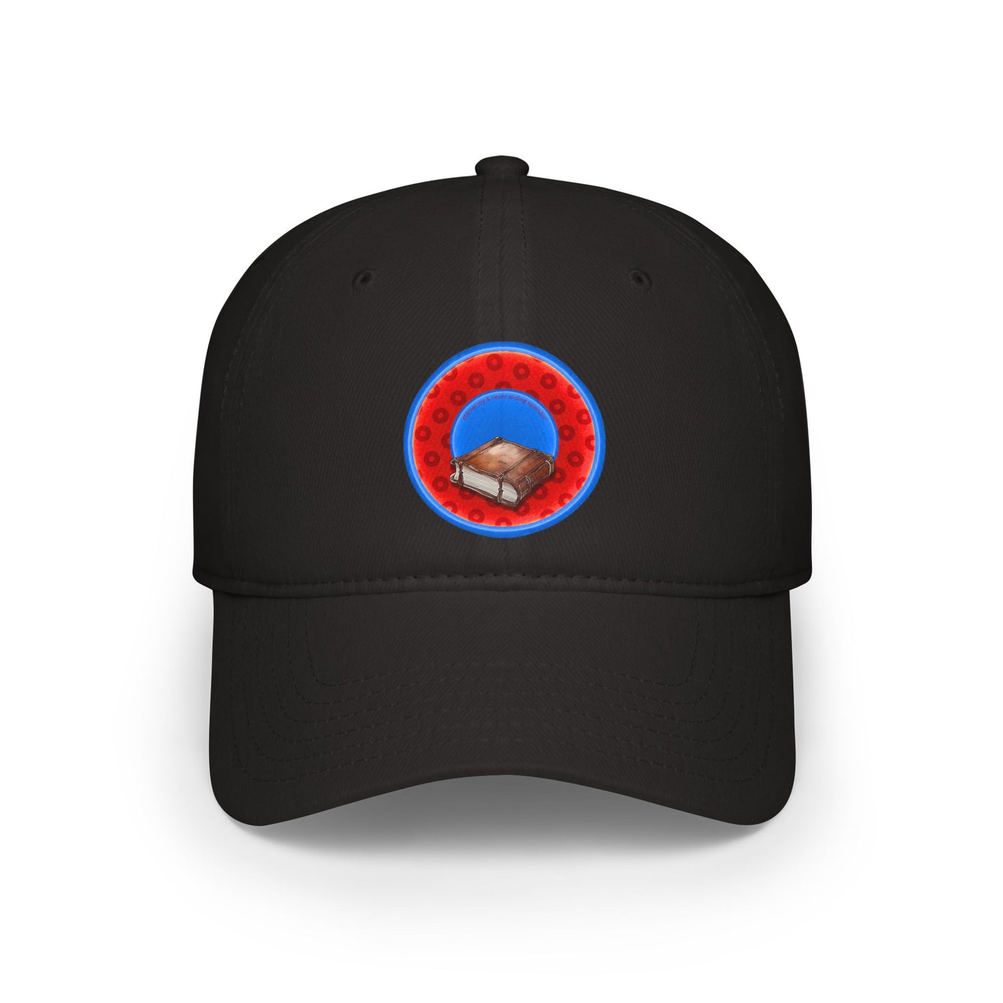 Lumpy Donut Baseball Cap - "Read the F'ing Donut Cap" - paradoxical red/blue wide mouth donut w/