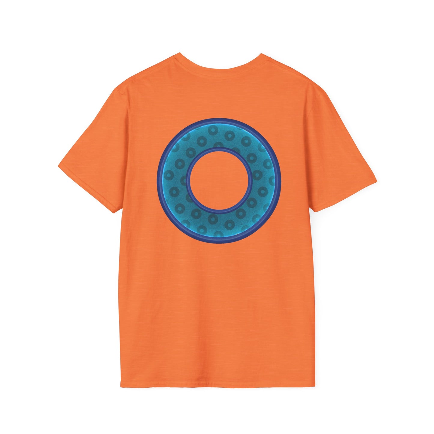 Plain Donuts/Unisex Soft-Style - "Plain Wide Mouthed Paradoxical Donuts" - aquamarine/dark blue donuts