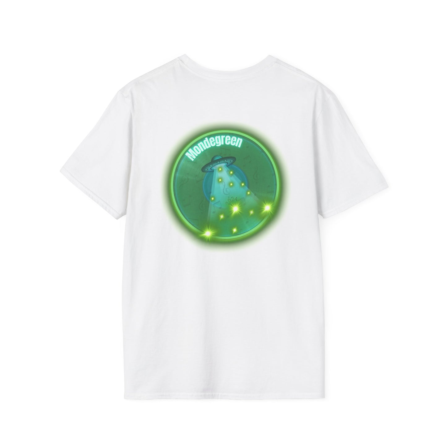Classic Donut Tee - Unisex Soft-Style - "Close Encounters of the Delaware kind - Mondegreen Donut"  " variant 1 - green donut