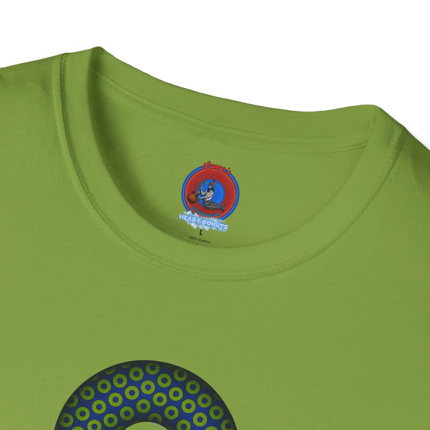 Plain Donuts/Unisex Soft-Style - "Plain Paradoxical Grided Donuts" - lime/dark blue donuts