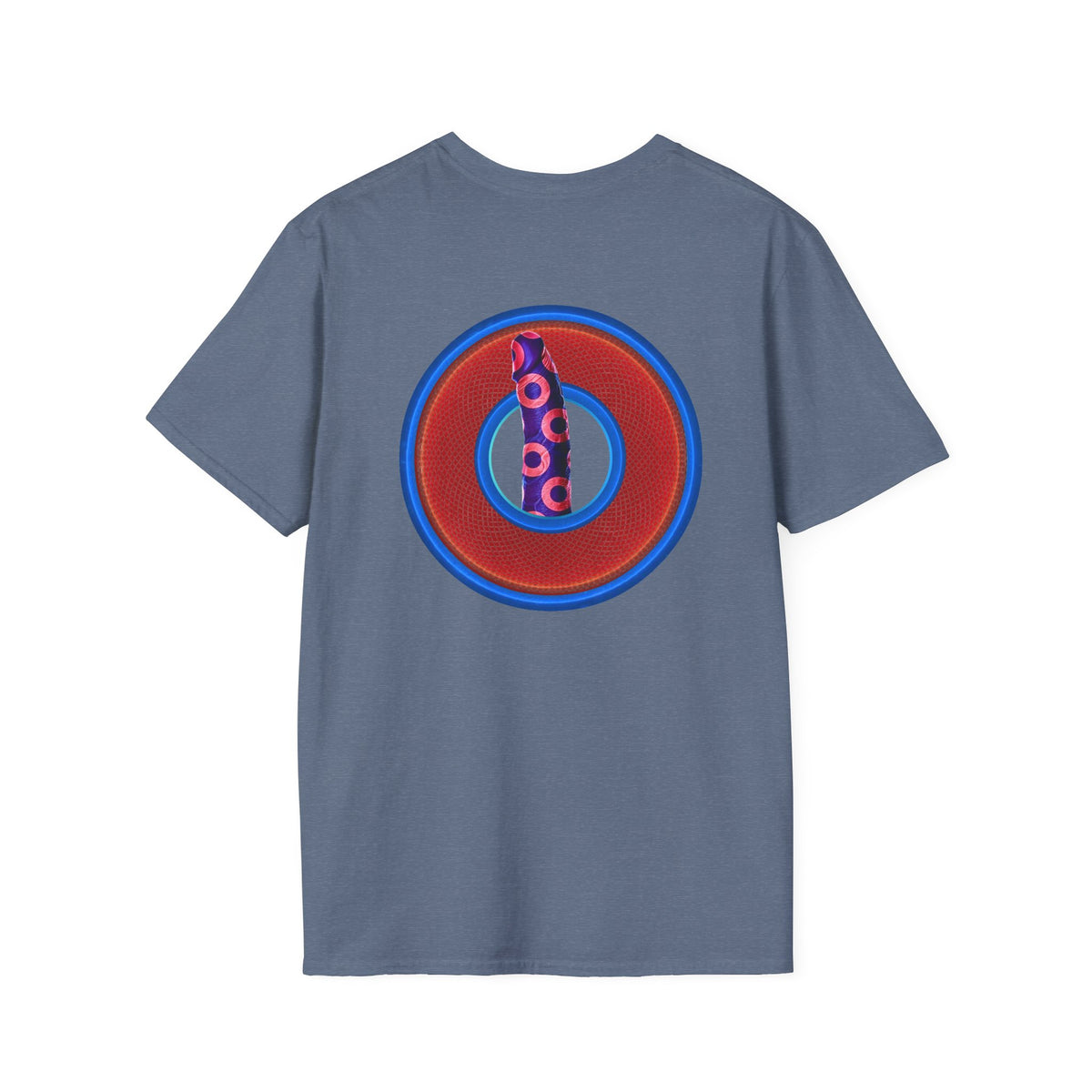 Classic Donut Tee - Unisex Soft-Style - "Sir Richard's Phamous Donut" - series 1.0  - variant 1 - red/blue paradox donut