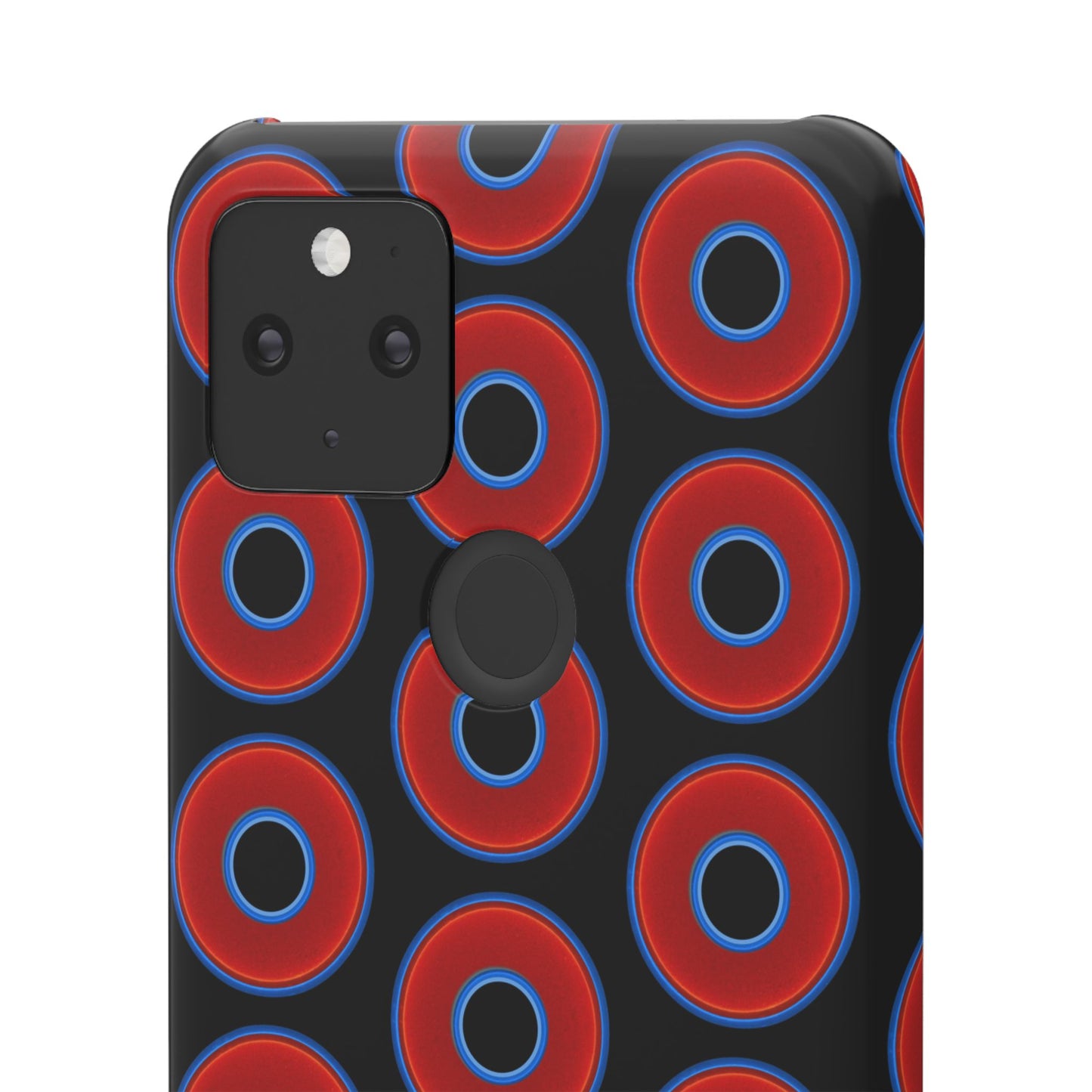 Lumpy Donut Snap Case - red vivid donut print w/black background