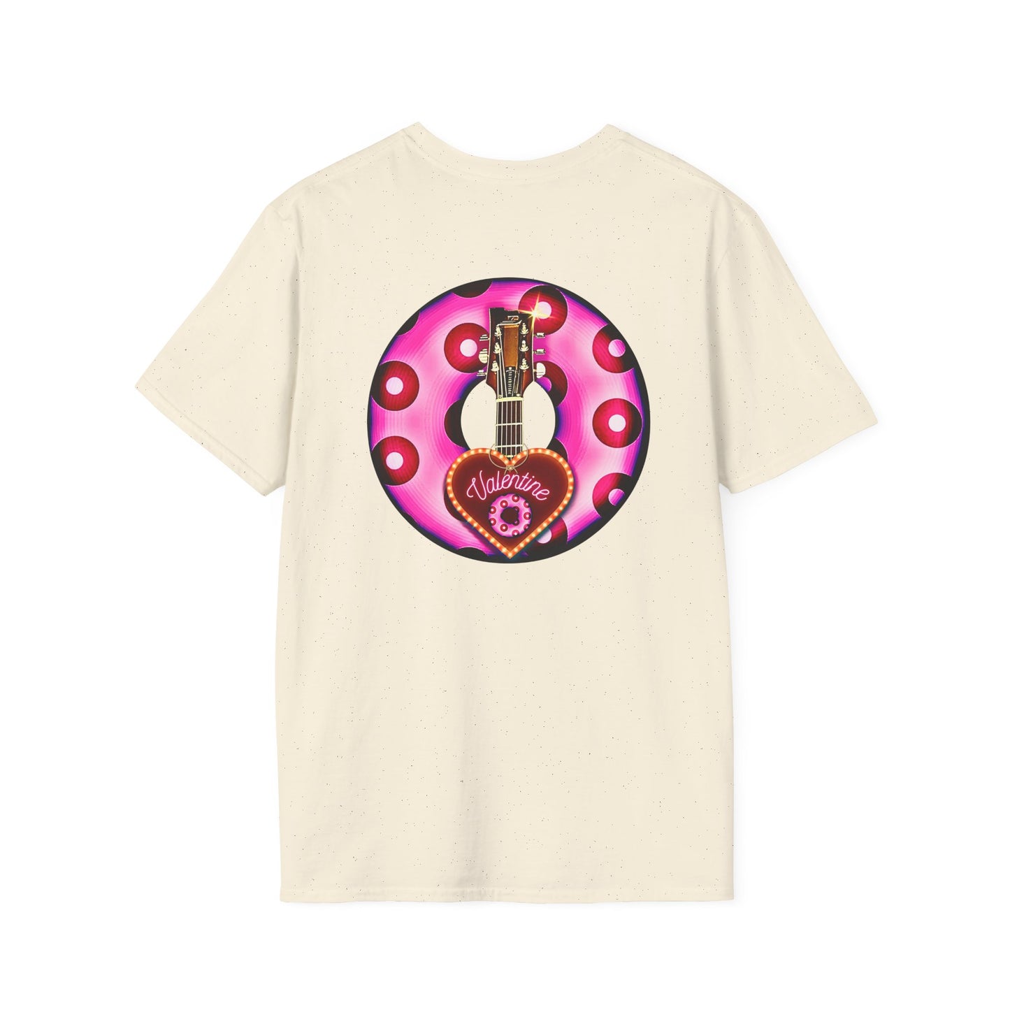 Classic Donut Tee - Unisex Soft-Style - "Would You Be My Donut?" - paradoxical bubblegum pink/red donut - variant 2