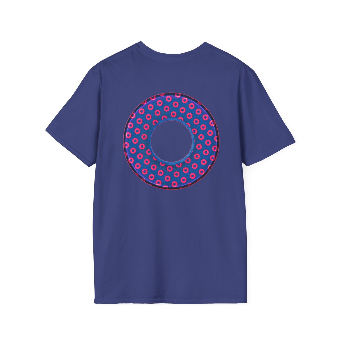 Plain Donuts/Unisex Soft-Style - "Plain Electric Paradoxical Donuts" - hot pink/navy blue donuts