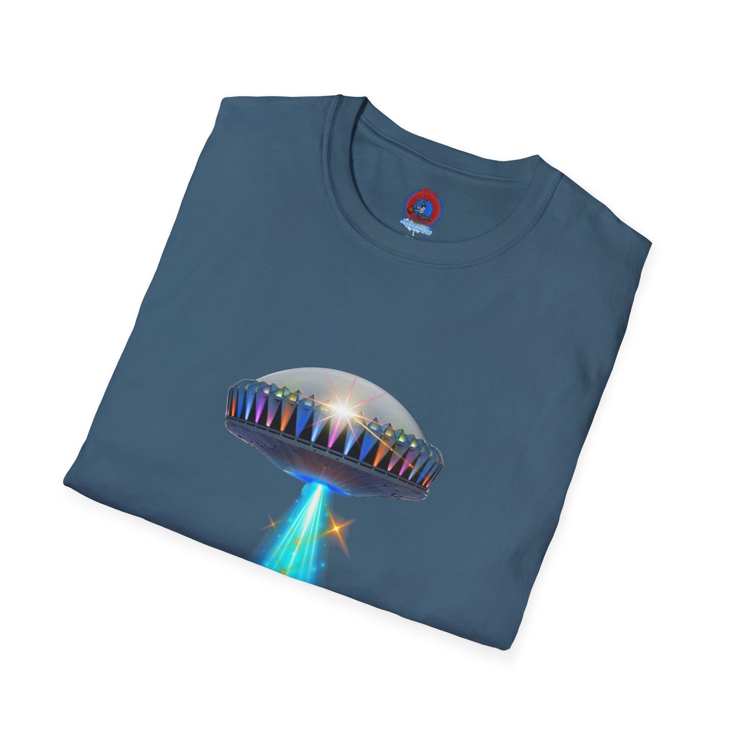Classic Donut Tee - Unisex Soft-Style - "Donuts now Served on the Mothership" - series 1.0  - variant 6  - tractor-beamed donut