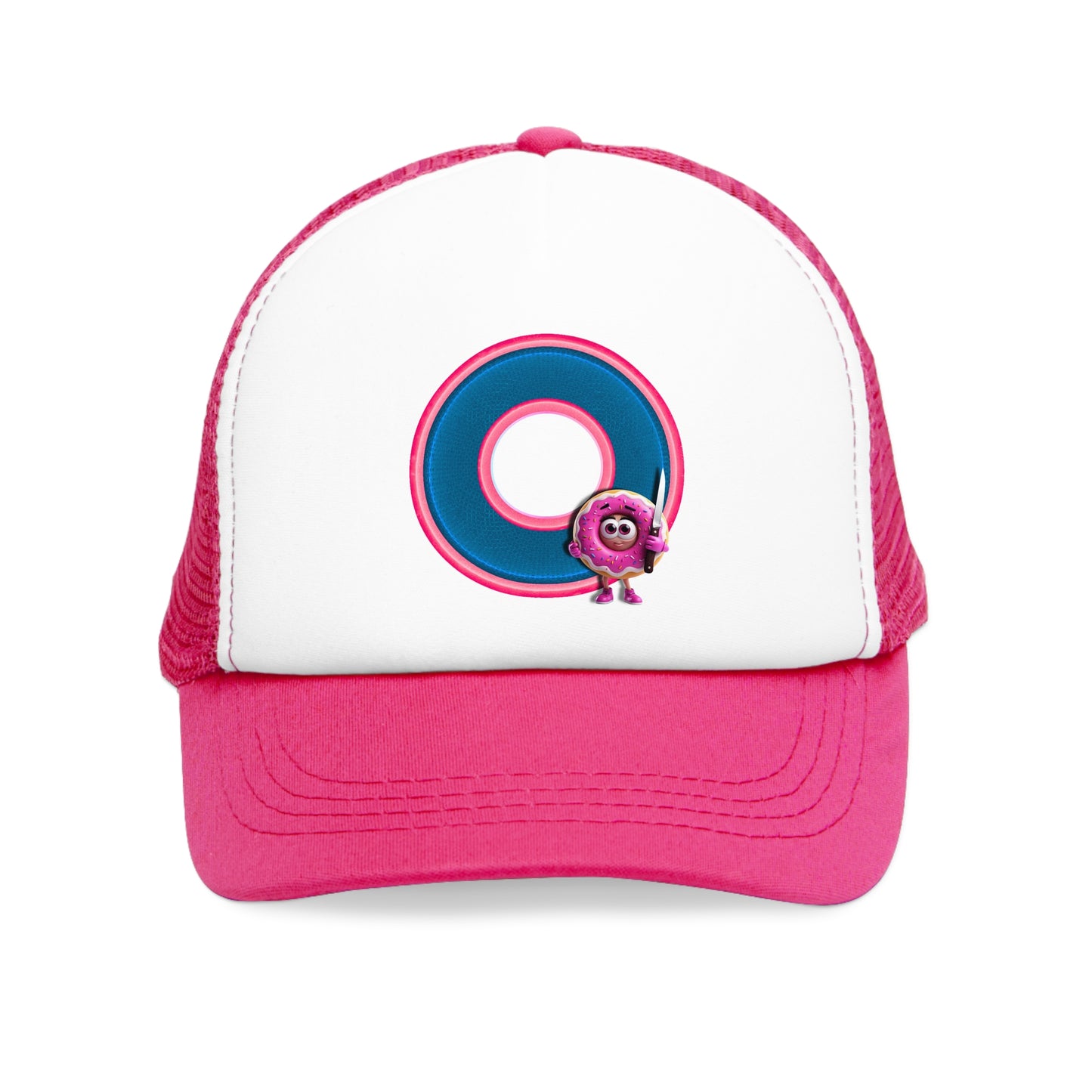 Lumpy Trucker Hat - "My Phriend the Donut" - variant 4 - blue/pink