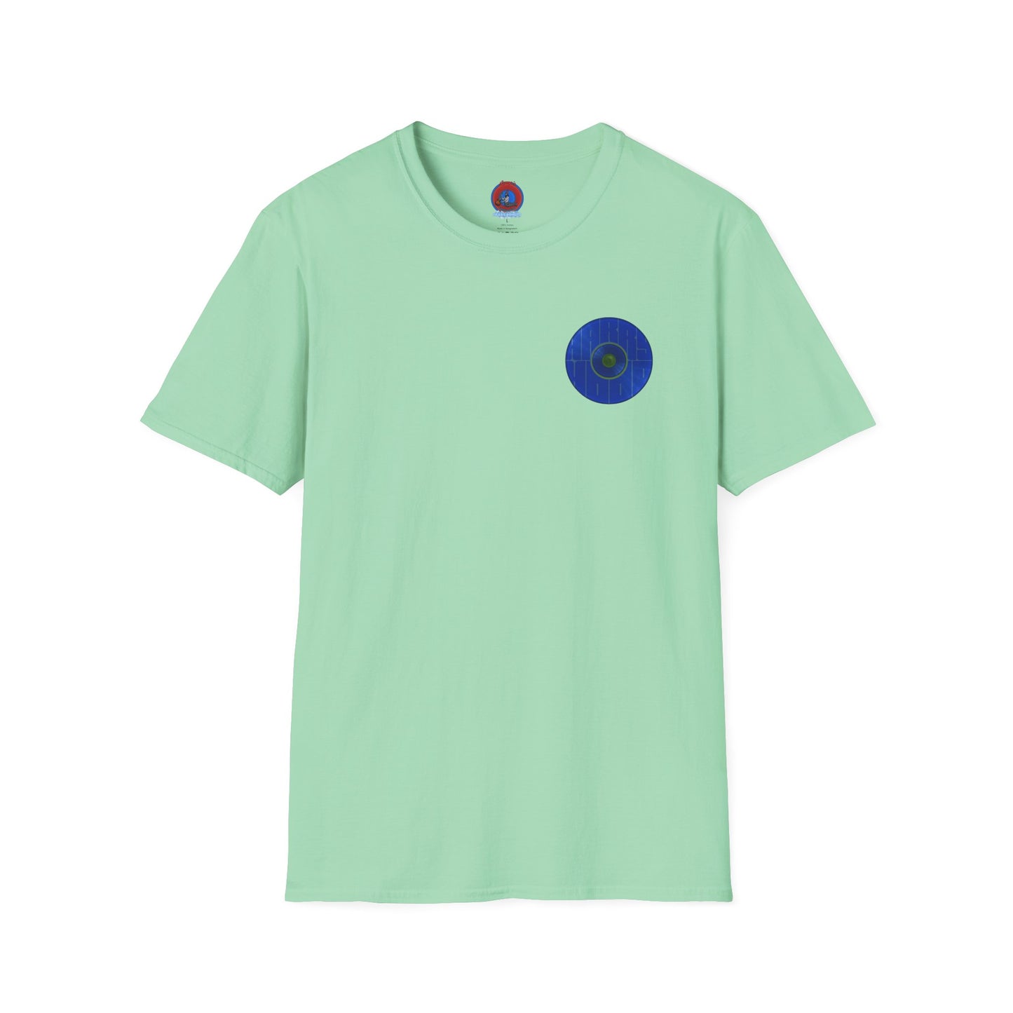 Classic Donut Tee - Unisex Soft-Style - "Harry's Hoodlum Donut" - series 1.0  - variant 3 - lights off/blue donut(s)