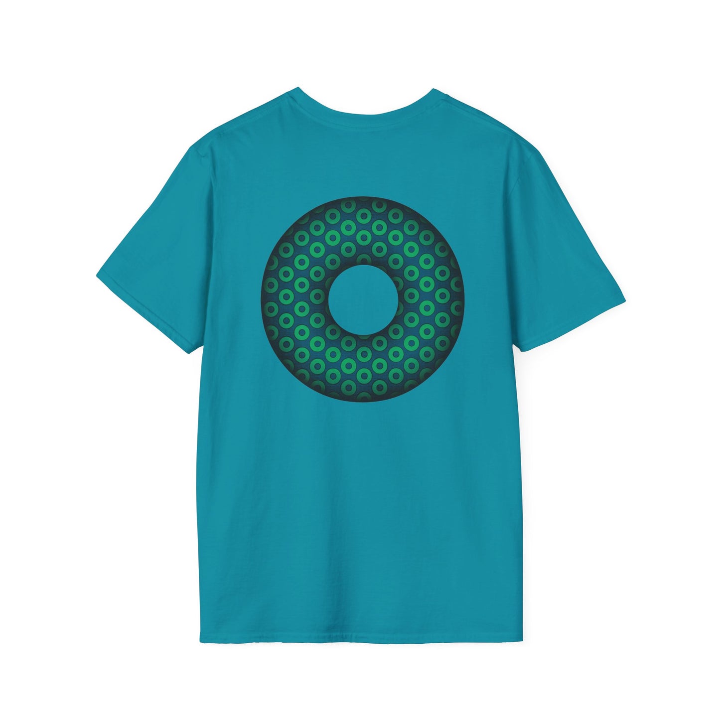 Plain Donuts/Unisex Soft-Style - "Plain Paradoxical Grided Donuts" - light green/midnight teal donuts