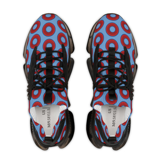 Donut Kicks - red vivid donut print w/light blue background