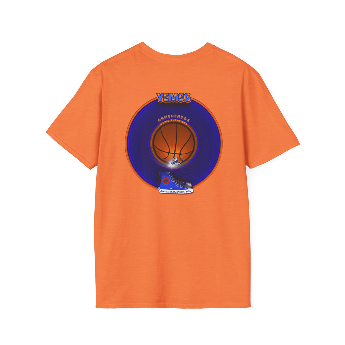 Classic Donut Tee - Unisex Soft-Style - "Diedrich Knickerbocker's Donut" - vivid blue/orange donut - variant 1