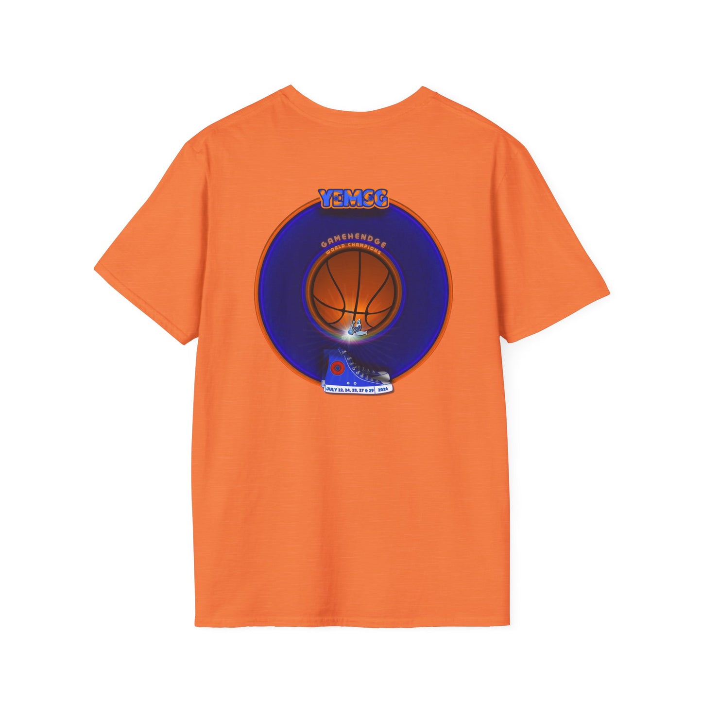 Classic Donut Tee - Unisex Soft-Style - "Diedrich Knickerbocker's Donut" - vivid blue/orange donut - variant 1