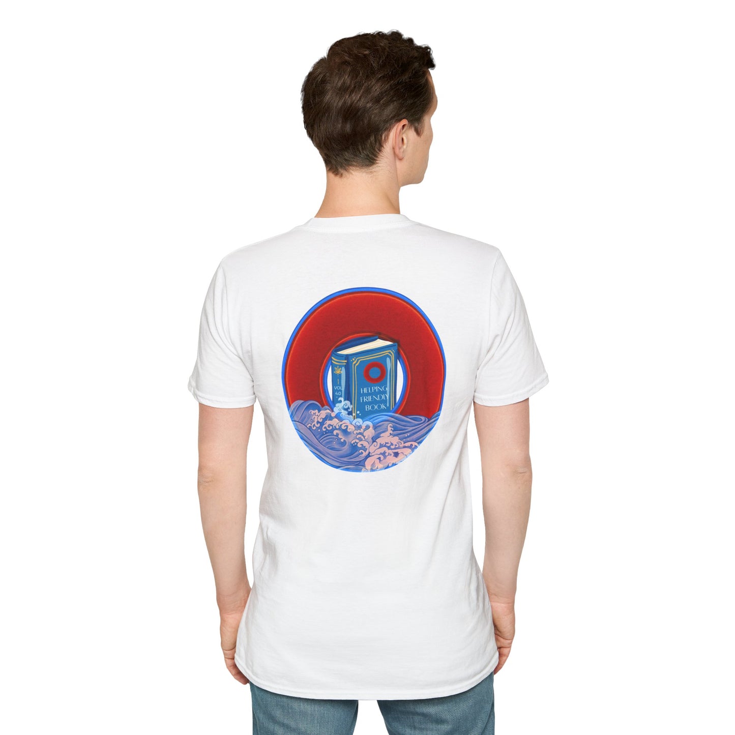Classic Donut Tee - Unisex Soft-Style - "Helping Phriendly Donut Tee" - vivid red donut - w/flow - variant 3