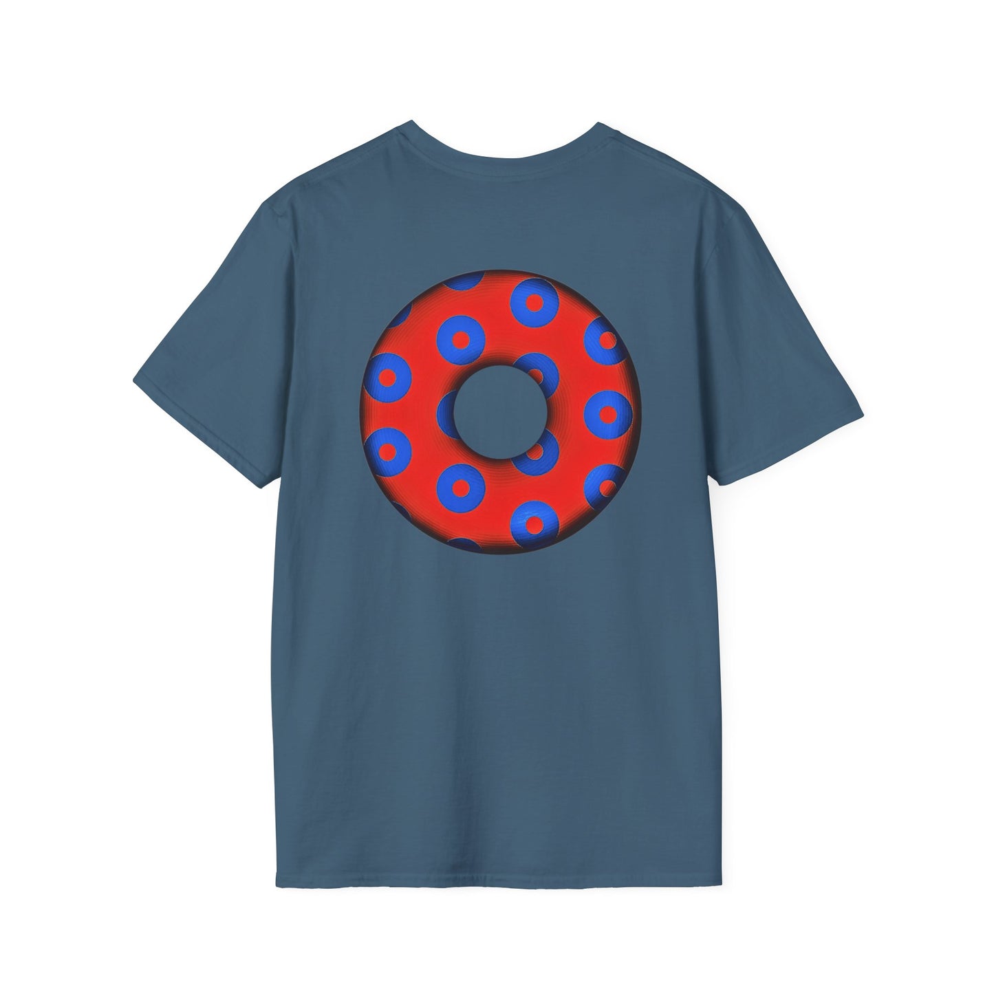 Plain Donuts/Unisex Soft-Style - "Plain Blimpy Paradoxical Donuts" - red/blue donuts