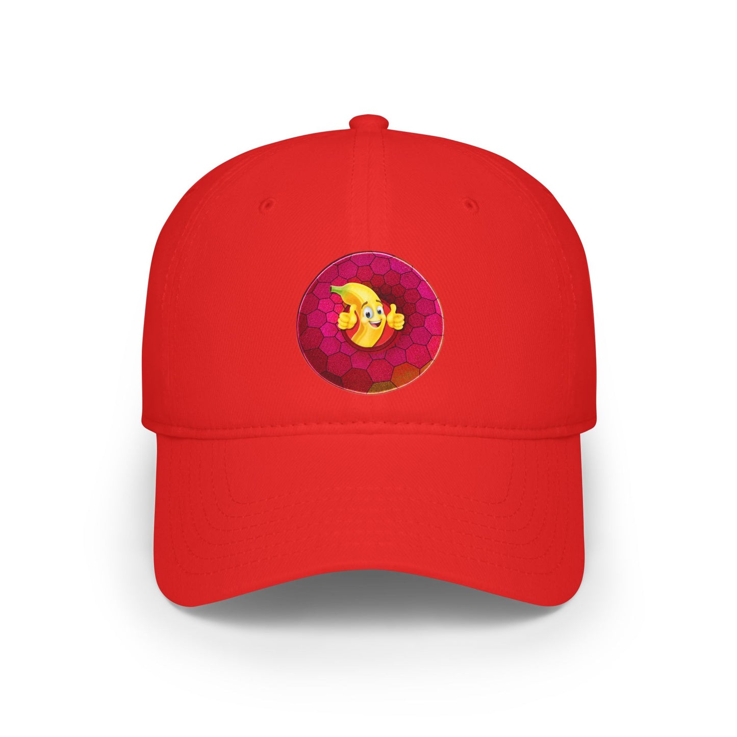 Lumpy Donut Baseball Cap - "This Donut Hat is Bananas" - variant 5 - magenta hexadonut w/