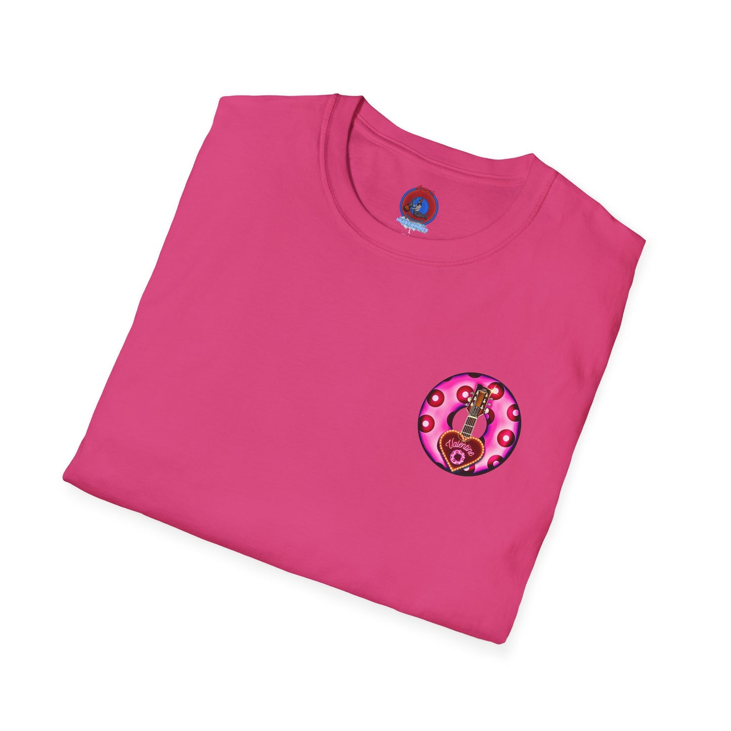 Classic Donut Tee - Unisex Soft-Style - "Would You Be My Donut?" - paradoxical bubblegum pink/red donut - variant 2