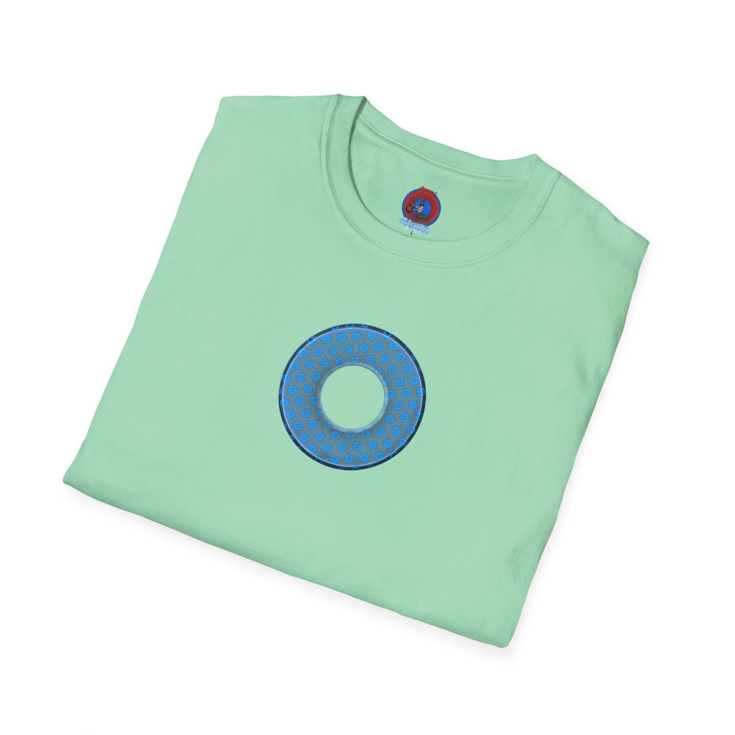 Plain Donuts/Unisex Soft-Style - "Plain Electric Paradoxical Donuts" - light blue/light teal donuts