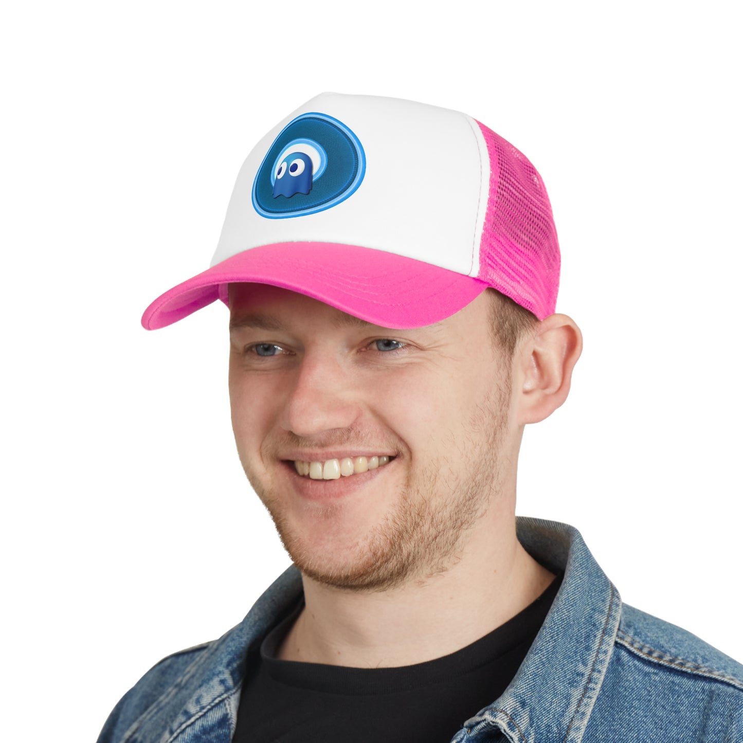 Lumpy Trucker Hat - "Story of the Donut - a Ghostly Good Time" - variant 1 - blue donut