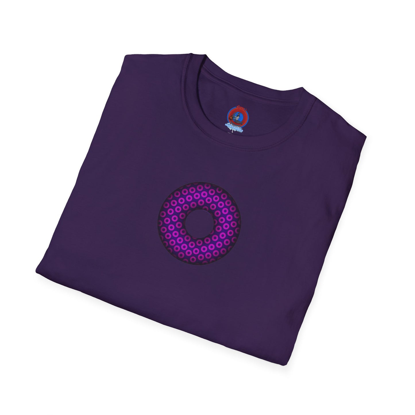 Plain Donuts/Unisex Soft-Style - "Plain Paradoxical Grided Donuts" - hot pink/purple donuts