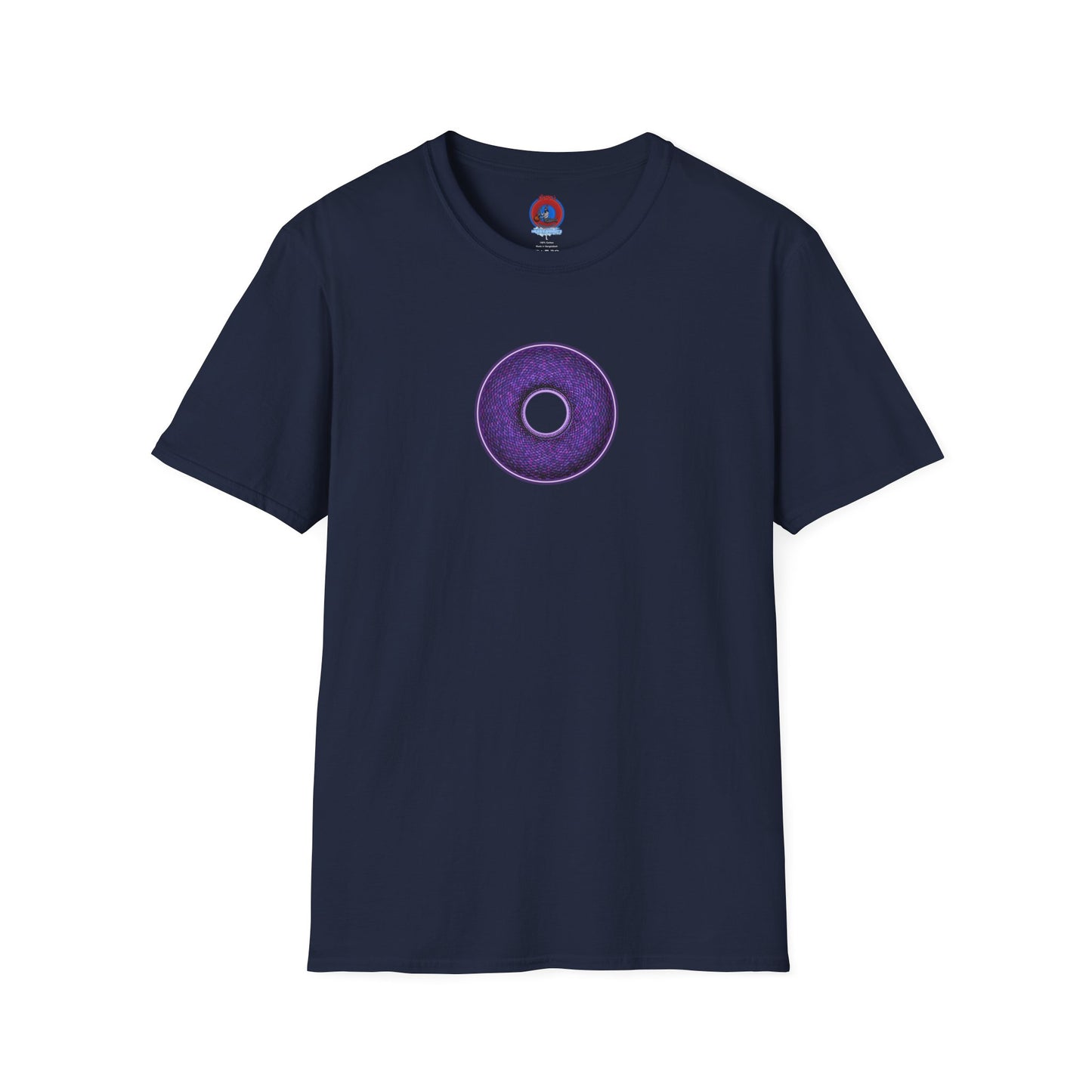 Classic Donut Tee - Unisex Soft-Style - "Plain Pixilated Donut' - purple/light purple pixilated afterglow donut